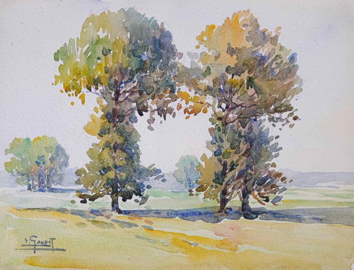 Etienne GAUDET - Original painting - Watercolor - Bouquet of Trees