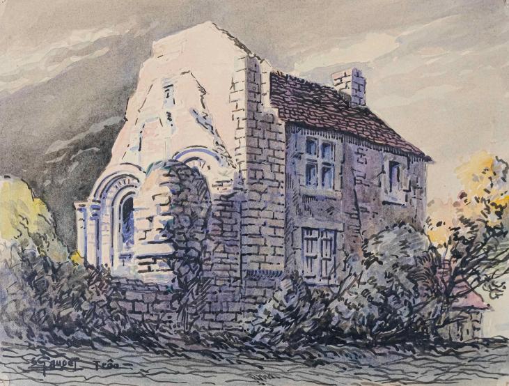 Etienne GAUDET - Original painting - Watercolor - Troo, Val de Loire