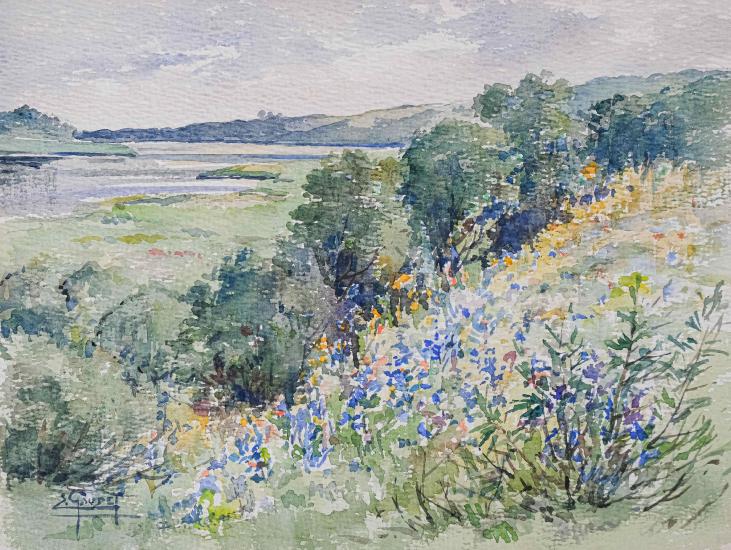 Etienne GAUDET - Original painting - Watercolor - Countryside