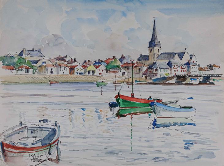 Etienne GAUDET - Original painting - Watercolor - Saint Gilles-Croix-de-vie