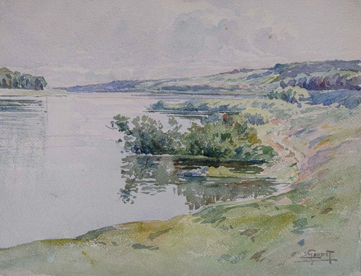 Etienne GAUDET - Original painting - Watercolor - Loire in Blois