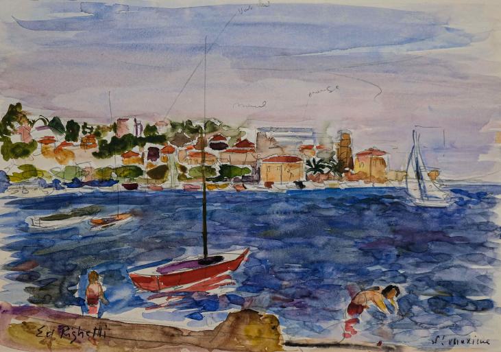 Edouard RIGHETTI  - Original painting - Watercolour - Saint Maxime