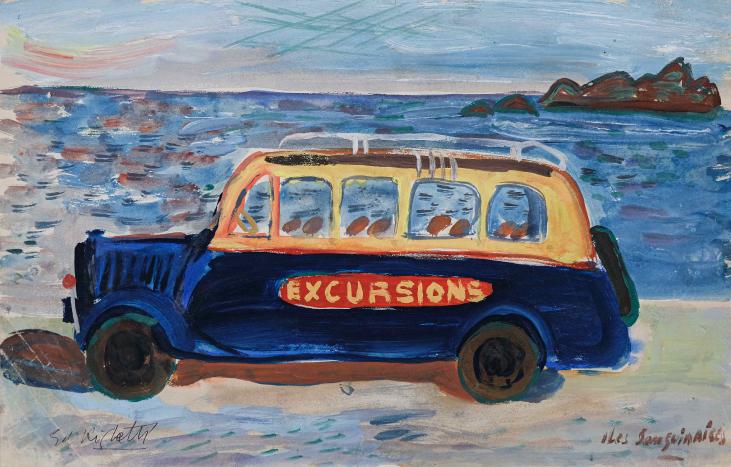 Edouard RIGHETTI  - Original painting - Gouache - Excursions Iles sanguinaires