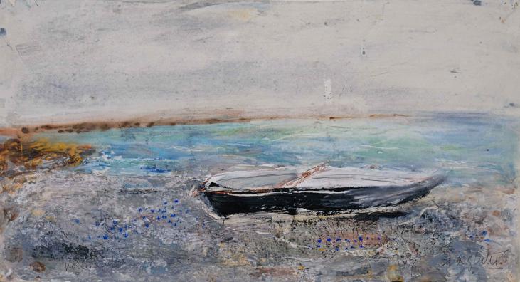 Edouard RIGHETTI  - Original painting - Gouache - Normandy Boat