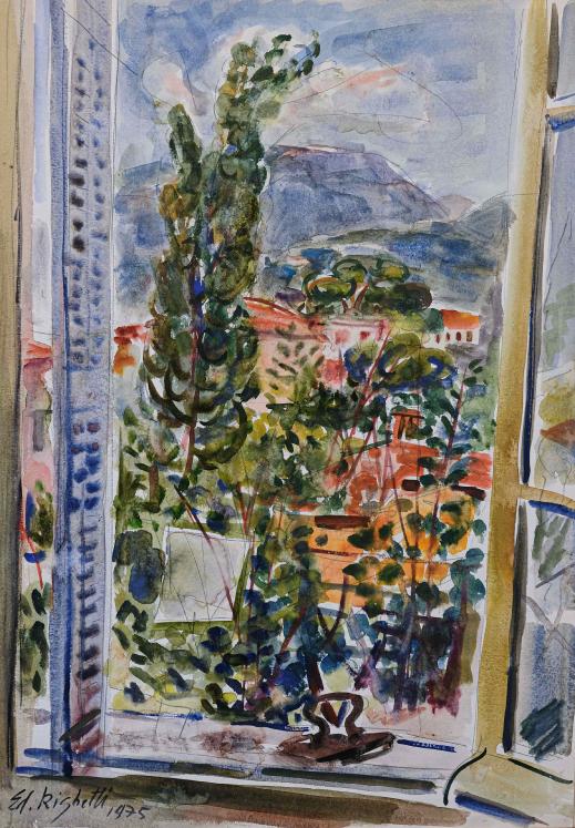 Edouard RIGHETTI  - Original painting - Watercolour - View of the Window