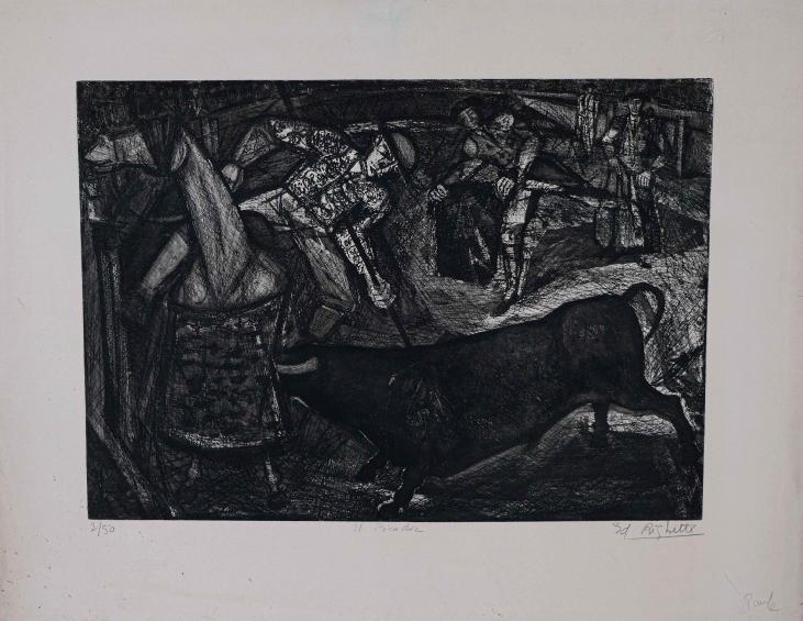 Edouard RIGHETTI - Original Print - Etching - The Picador