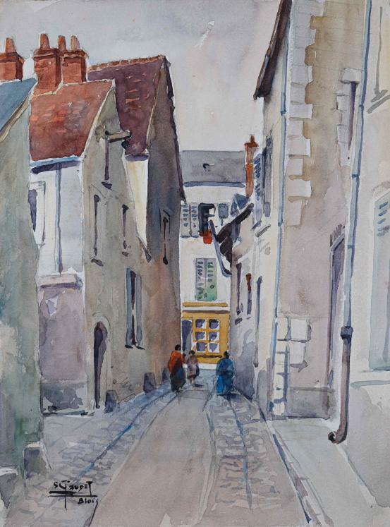 Etienne GAUDET - Original painting - Watercolor - Lorient Street