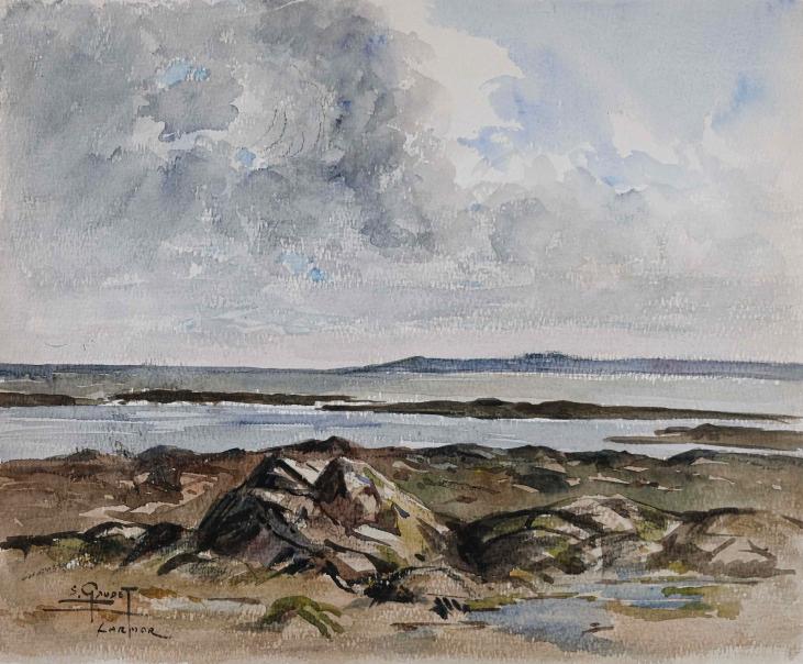 Etienne GAUDET - Original painting - Watercolor - Larmor Beach