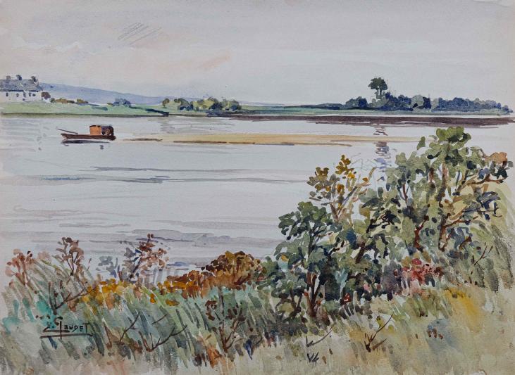 Etienne GAUDET - Original painting - Watercolor - Loire Valley landscape