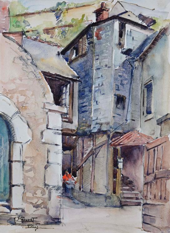 Etienne GAUDET - Original painting - Watercolor - Blois 34