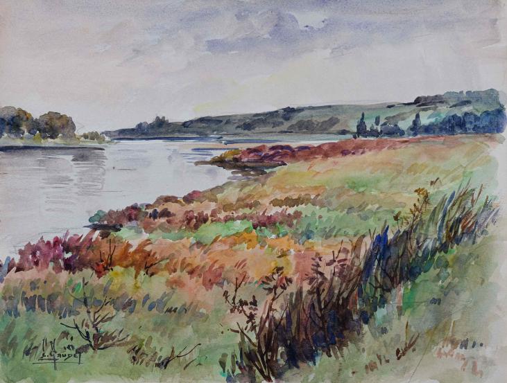 Etienne GAUDET - Original painting - Watercolor - Loire Valley landscape 10