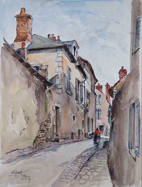Etienne GAUDET - Original painting - Watercolor - Blois 40