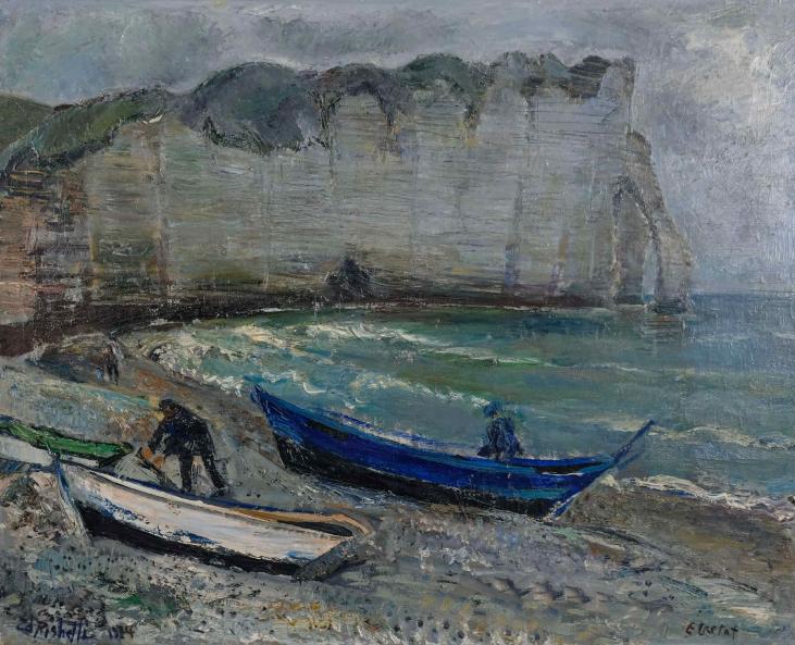 Edouard RIGHETTI  - Original painting - Oil - Etretat