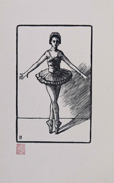 Etienne GAUDET - Print - Engraved wood - Dancer