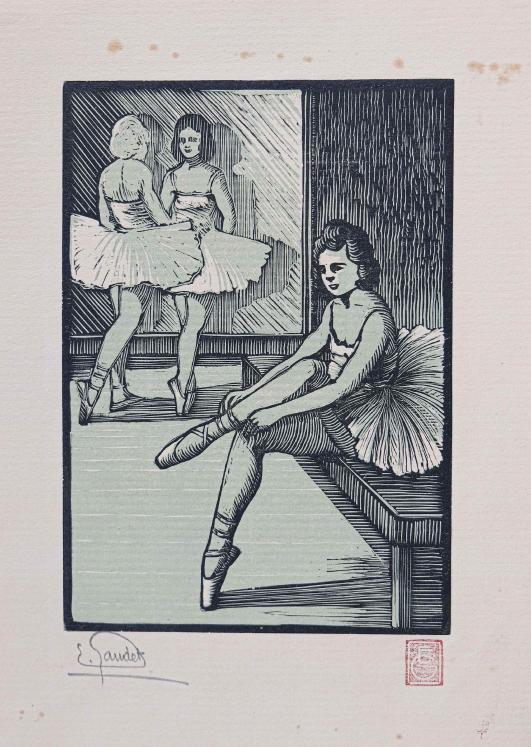 Etienne GAUDET - Original Print - Engraved wood - Dancer 5