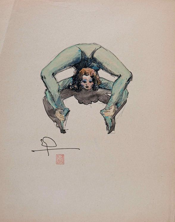 Etienne GAUDET - Original drawing - Ink - Dancer 21