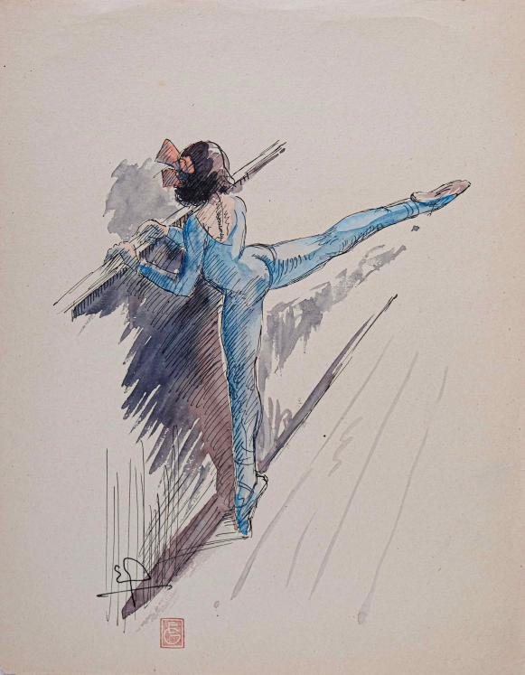 Etienne GAUDET - Original drawing - Ink - Dancer 22