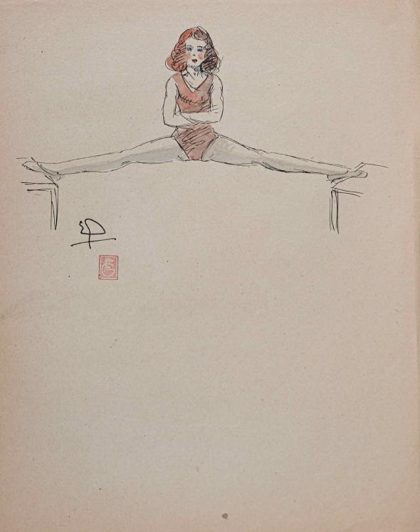 Etienne GAUDET - Original drawing - Ink - Dancer 24