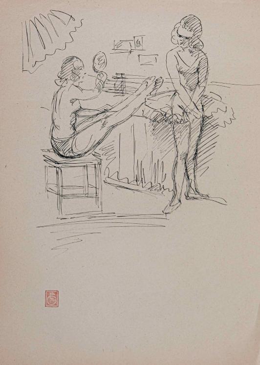 Etienne GAUDET - Original drawing - Ink - Dancer 26
