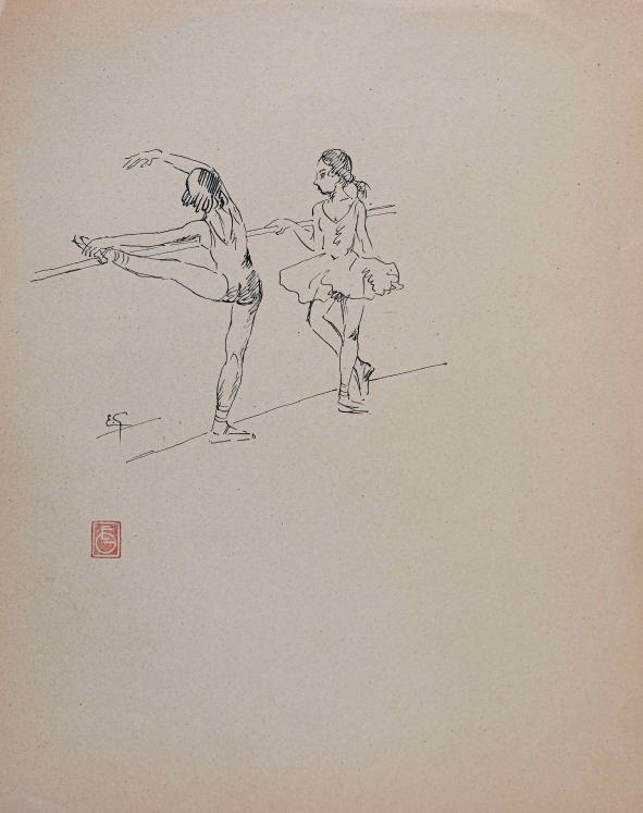Etienne GAUDET - Original drawing - Ink - Dancer 32