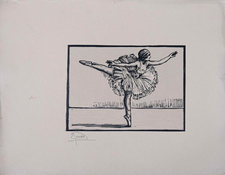 Etienne GAUDET - Original Print - Engraved wood - Dancer 36