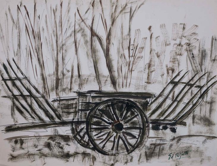 Edouard RIGHETTI  - Original painting - Watercolour - The Chariot