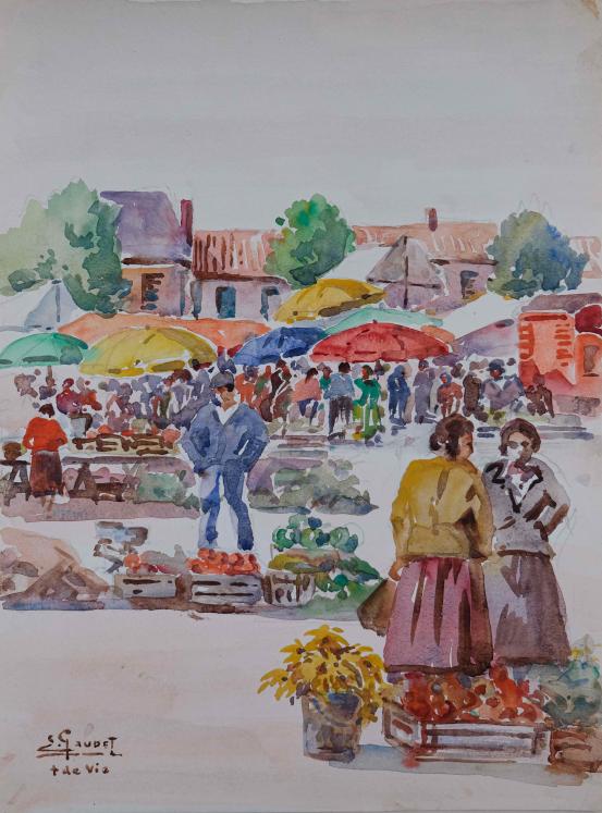 Etienne GAUDET - Original painting - Watercolour - Croix de vie market