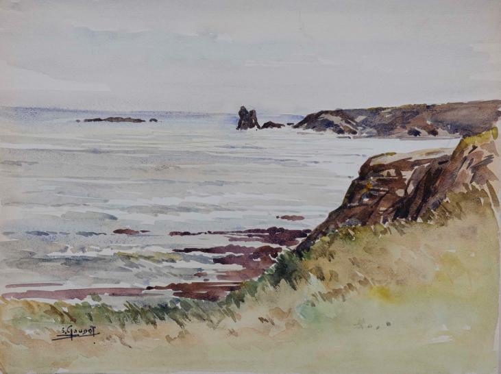 Etienne GAUDET - Original painting - Watercolor - Sea in the Vendée