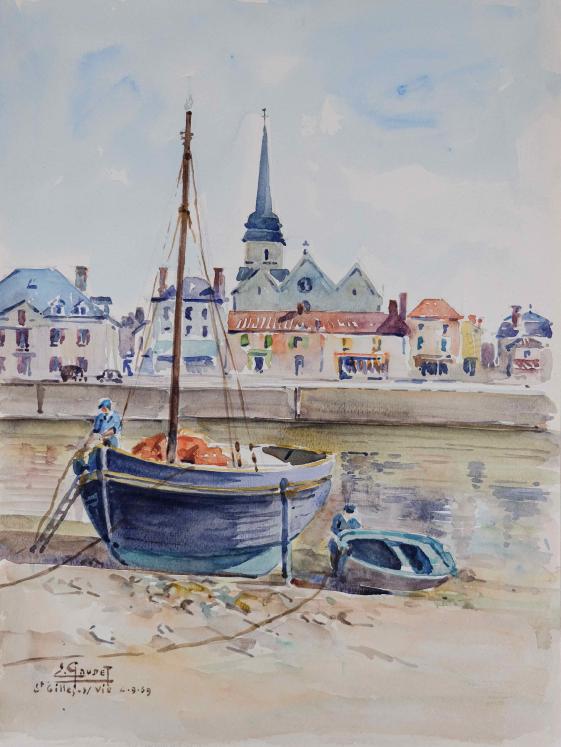 Etienne GAUDET - Original painting - Watercolor - Saint Gilles-Croix-de-vie 12