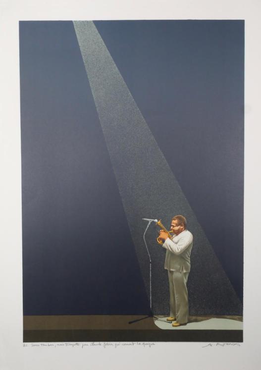 André RENOUX - Original print - Lithograph - Dizzie Gillespie 2