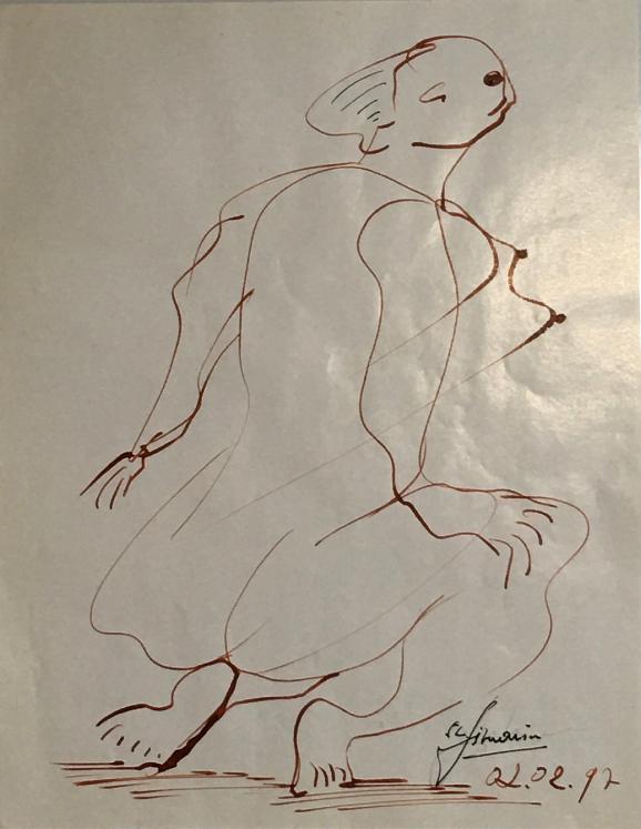 Jean-Louis SIMONIN - Original drawing - Ink - Woman