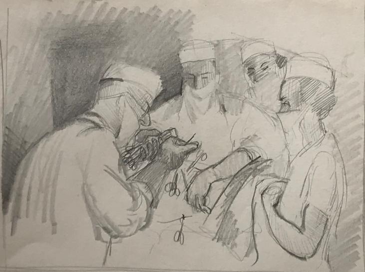 Lancelot NEY - Original drawing - Pencil - Surgeons 22