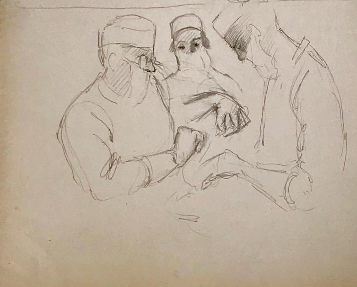 Lancelot NEY - Original drawing - Pencil - Surgeons 32