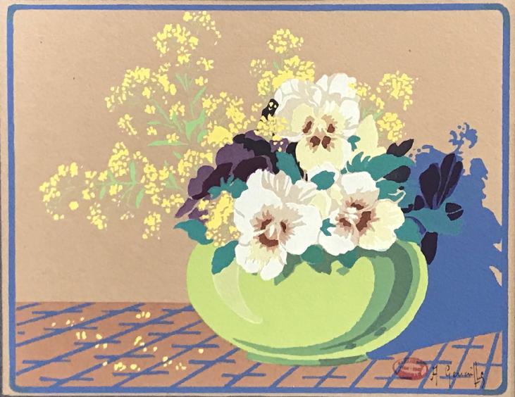 Alexandre Genaille - Original print - Stencil - Bouquet 6