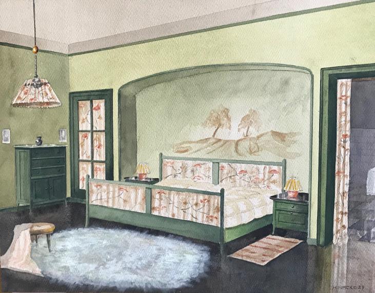 Hans NACKE - Original painting - Watercolor - Bedroom 2