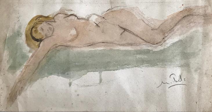 Janie Michels - Original painting - Gouache - Naked 2