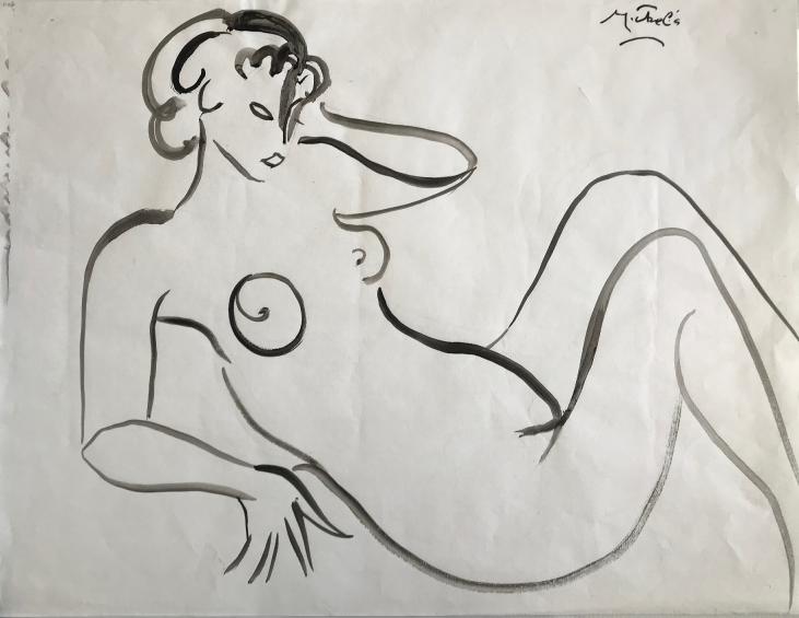 Janie Michels - Original painting - Gouache - Naked 3
