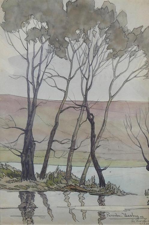 Pierre-Edmond PERADON - Original painting - Watercolor - The marshes