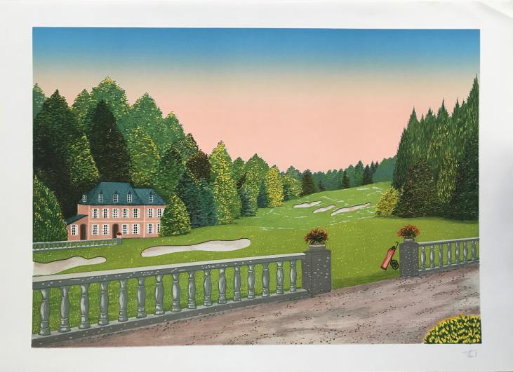François LEDAN dit FANCH - Original Print - Lithograph - The golf house