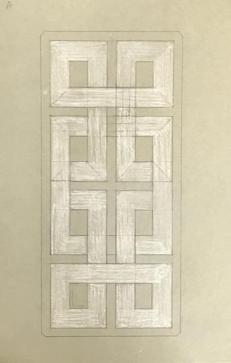 Pierre D'AVESN - Original drawing - Pencil and Pastel - Decoration project 3