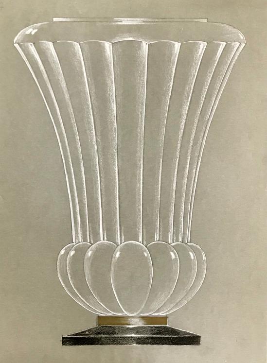 Pierre D'AVESN - Original drawing - Pencil and Gouache - Vase Project 8