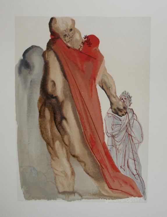 Salvador DALI - Print - Woodcut - Reproaches of Virgil, Dante's divine comedy