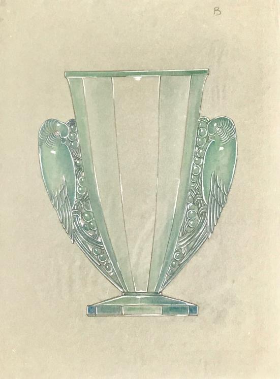 Pierre D'AVESN - Original drawing - Pencil and Gouache - Vase Project 13