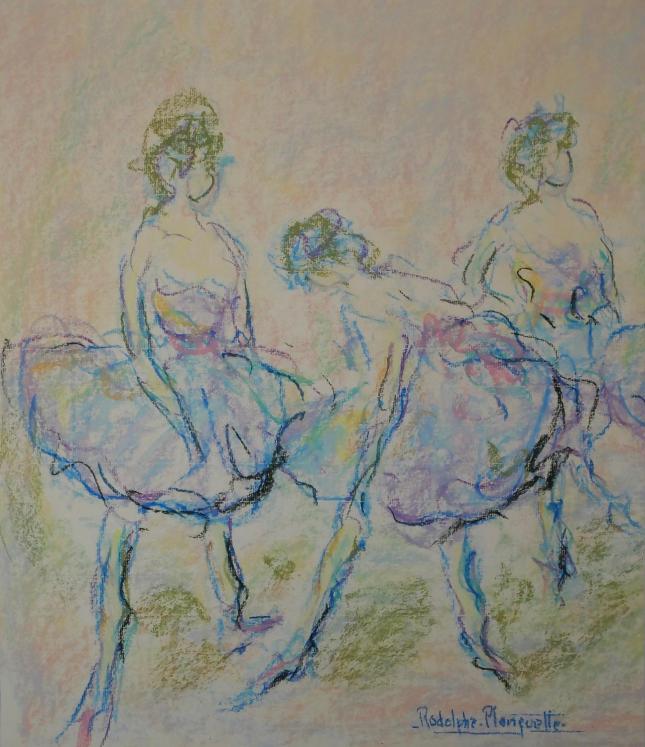 Rodolphe PLANQUETTE - Original drawing - Pastel - The dancers