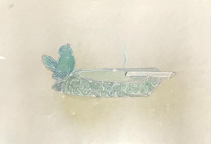 Pierre D'AVESN - Original drawing - Pencil and Gouache - Draft ashtray 4