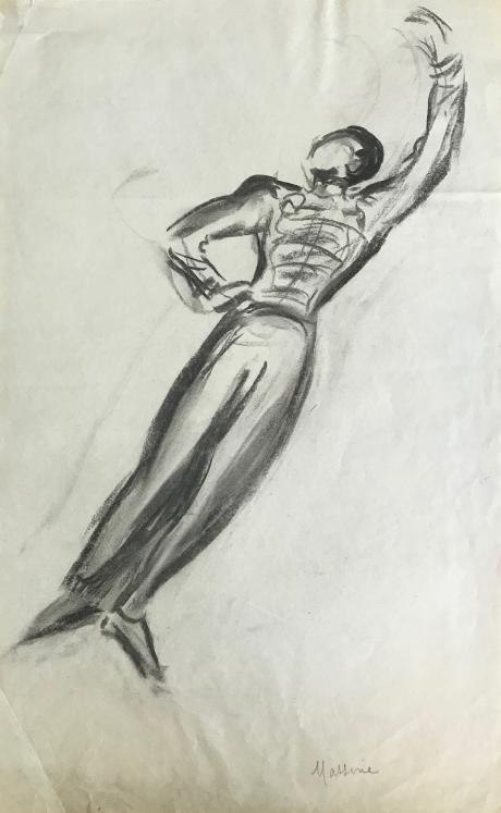 Lucienne Pageot-Rousseaux - Original drawing - Charcoal - Léonide Massive 1