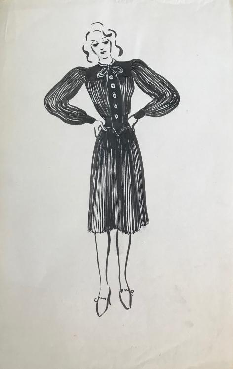 Lucienne Pageot-Rousseaux - Original drawing - Ink - Women 1