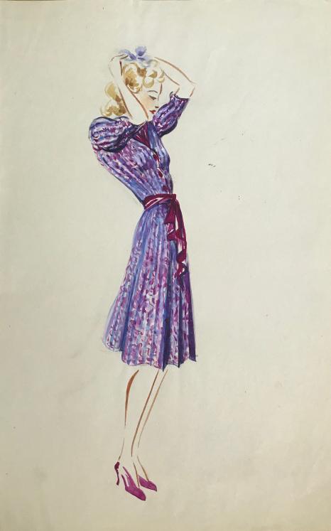 Lucienne Pageot-Rousseaux - Original drawing - Watercolor - Woman 5