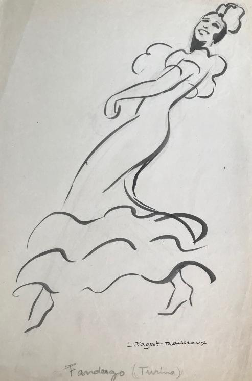 Lucienne Pageot-Rousseaux - Original drawing - Ink - Argentina in Fandango
