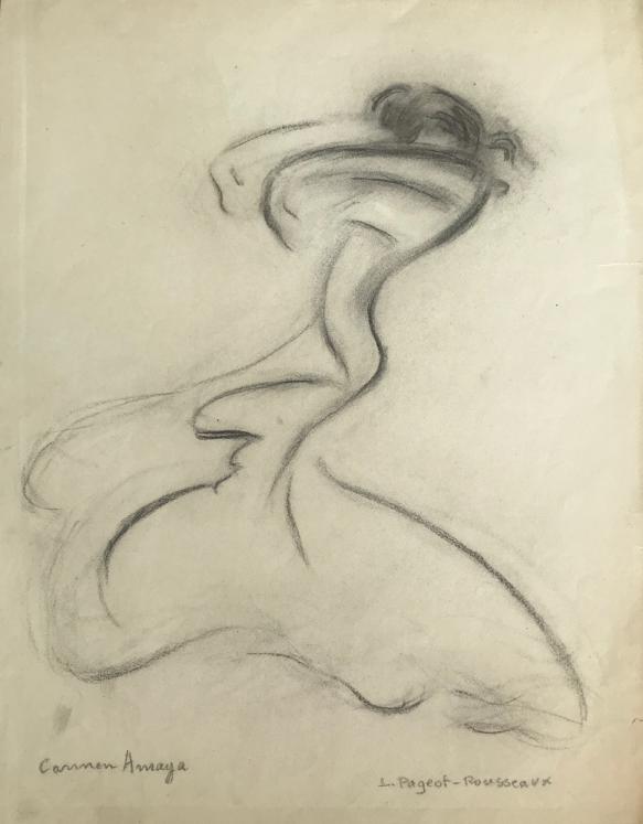 Lucienne Pageot-Rousseaux - Original drawing - Charcoal - Carmen AMAYA